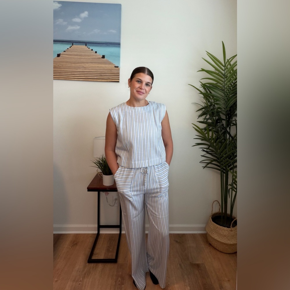 Striped Sleeveless Jumpsuit
